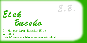 elek bucsko business card